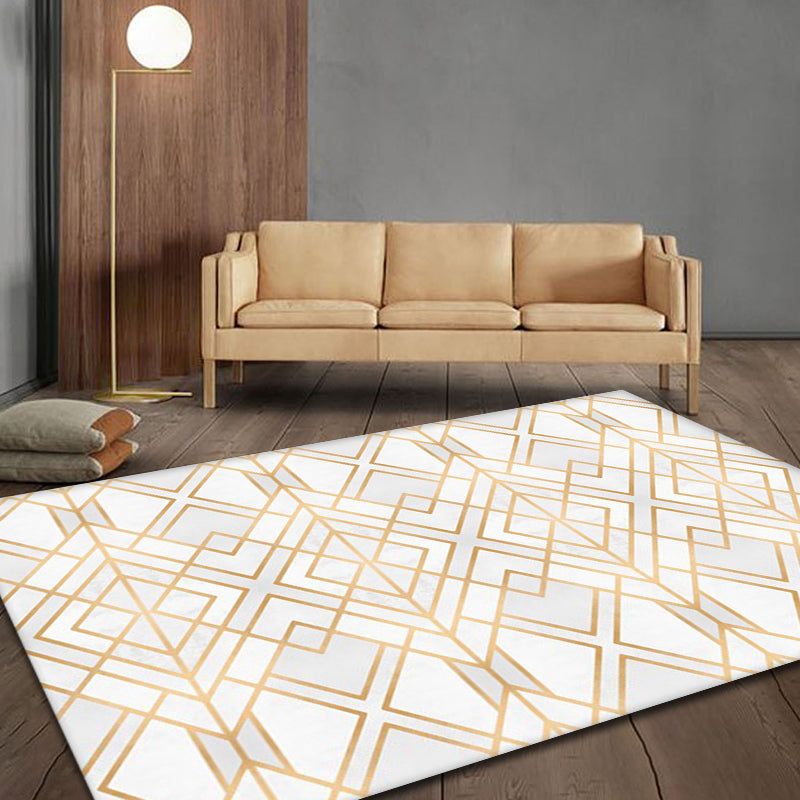 Multicoloured Geometric Pattern Rug Polyester Modern Rug Washable Non-Slip Pet Friendly Carpet for Living Room Beige Clearhalo 'Area Rug' 'Modern' 'Rugs' Rug' 1870769