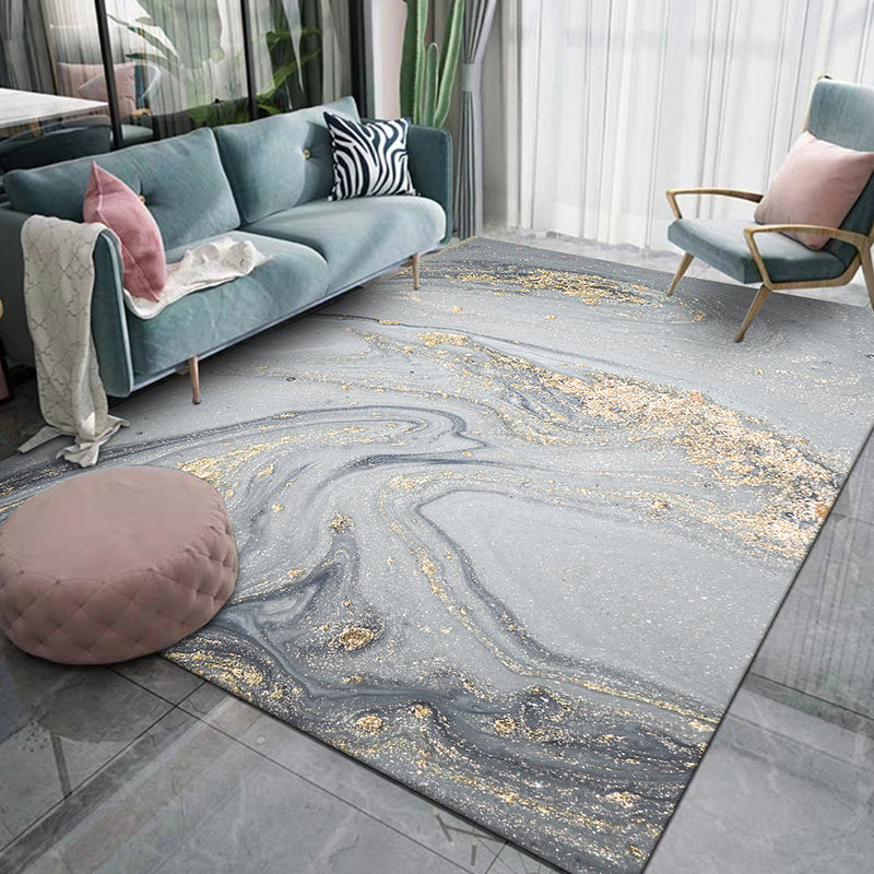 Modernism Abstract Rug Grey Polyester Rug Non-Slip Pet Friendly Washable Carpet for Living Room Clearhalo 'Area Rug' 'Modern' 'Rugs' Rug' 1870781