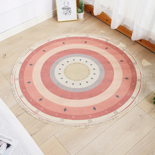 Multicolor Living Room Rug Modernist Circle Pattern Rug Cotton Washable Anti-Slip Backing Pet Friendly Carpet Red Clearhalo 'Area Rug' 'Modern' 'Rugs' Rug' 1870835