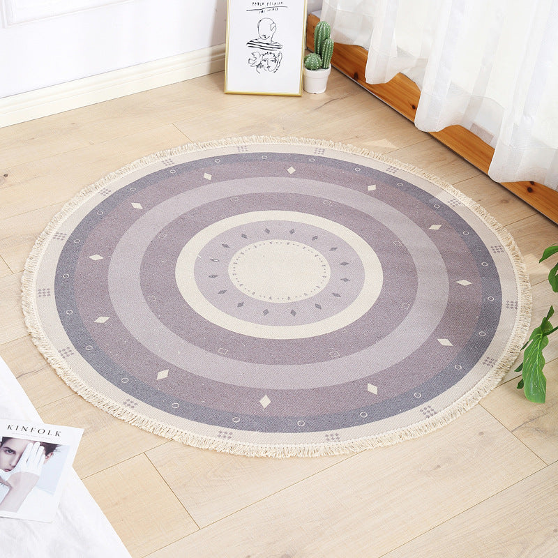 Multicolor Living Room Rug Modernist Circle Pattern Rug Cotton Washable Anti-Slip Backing Pet Friendly Carpet Grey Clearhalo 'Area Rug' 'Modern' 'Rugs' Rug' 1870836