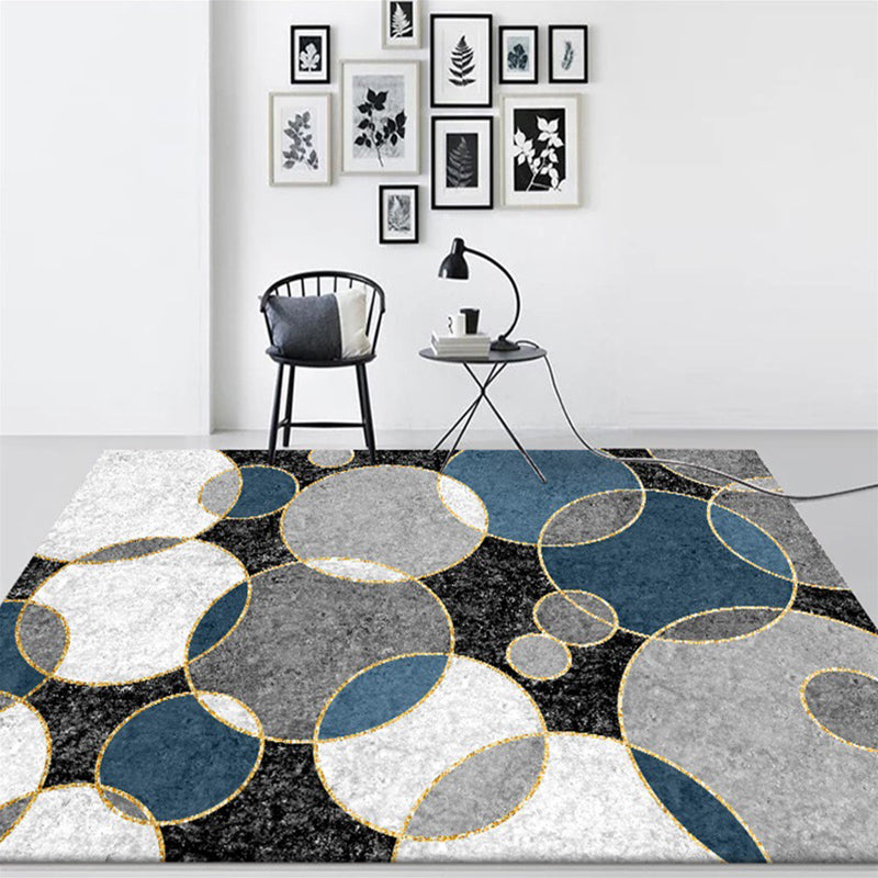 Minimalist Circles Pattern Rug Grey Polyester Rug Non-Slip Pet Friendly Carpet for Living Room Grey Clearhalo 'Area Rug' 'Modern' 'Rugs' Rug' 1870845