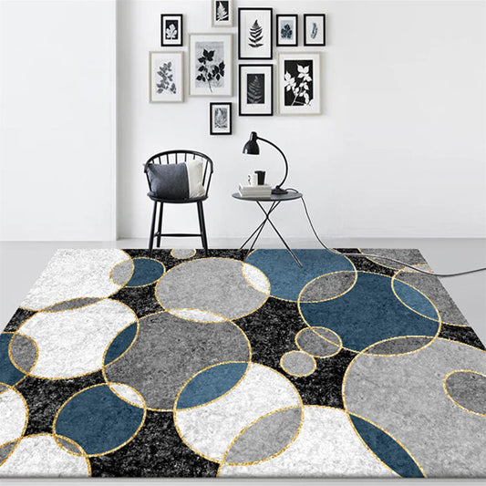 Minimalist Circles Pattern Rug Grey Polyester Rug Non-Slip Pet Friendly Carpet for Living Room Grey Clearhalo 'Area Rug' 'Modern' 'Rugs' Rug' 1870845