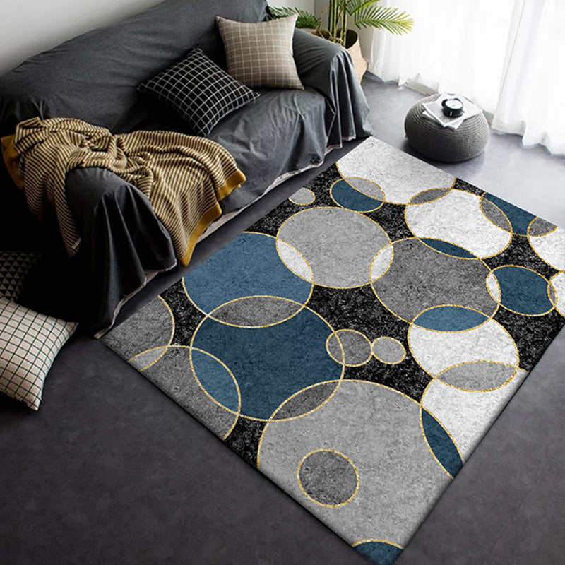 Minimalist Circles Pattern Rug Grey Polyester Rug Non-Slip Pet Friendly Carpet for Living Room Clearhalo 'Area Rug' 'Modern' 'Rugs' Rug' 1870846