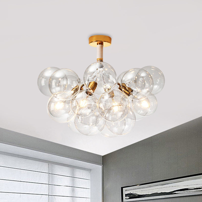 Child Bedroom Hallway Bubble Ceiling Light Clear Glass Simple Style Semi Flush Mount Light Clearhalo 'Ceiling Lights' 'Close To Ceiling Lights' 'Close to ceiling' 'Glass shade' 'Glass' 'Semi-flushmount' Lighting' 1870932