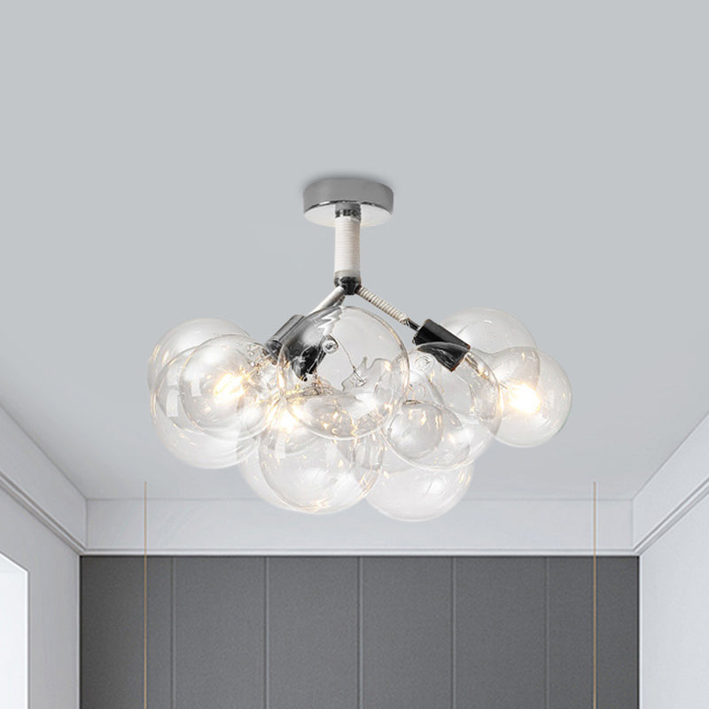 Child Bedroom Hallway Bubble Ceiling Light Clear Glass Simple Style Semi Flush Mount Light Clearhalo 'Ceiling Lights' 'Close To Ceiling Lights' 'Close to ceiling' 'Glass shade' 'Glass' 'Semi-flushmount' Lighting' 1870942