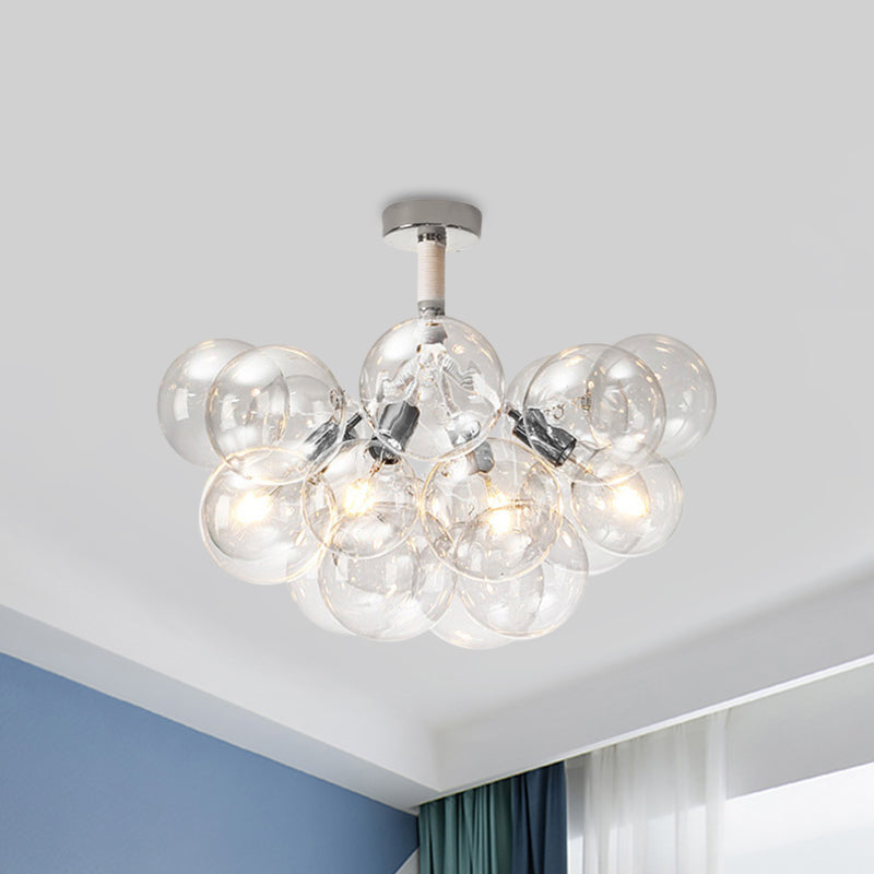 Child Bedroom Hallway Bubble Ceiling Light Clear Glass Simple Style Semi Flush Mount Light Clearhalo 'Ceiling Lights' 'Close To Ceiling Lights' 'Close to ceiling' 'Glass shade' 'Glass' 'Semi-flushmount' Lighting' 1870946