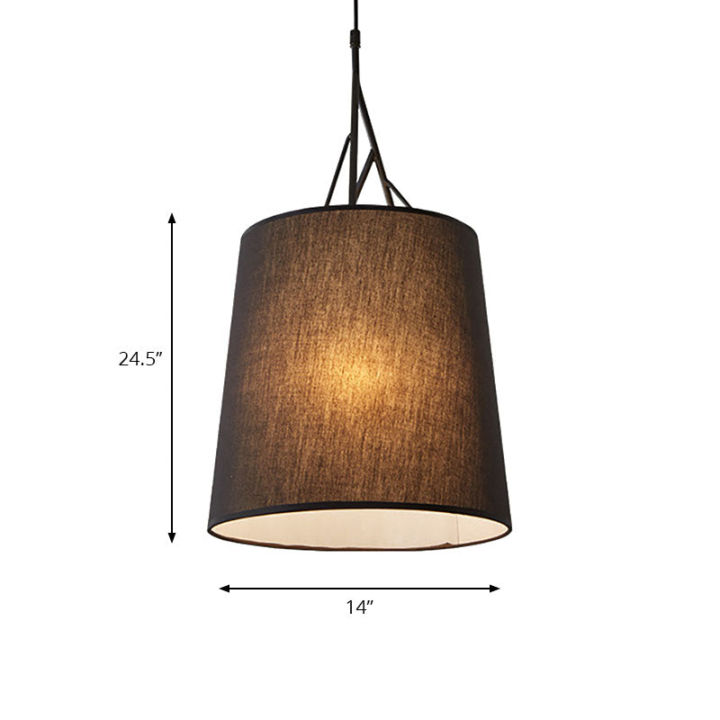 Tapered Suspension Pendant Modern Fabric LED Black/White Hanging Pendant Lamp for Living Room Clearhalo 'Ceiling Lights' 'Modern Pendants' 'Modern' 'Pendant Lights' 'Pendants' Lighting' 187098