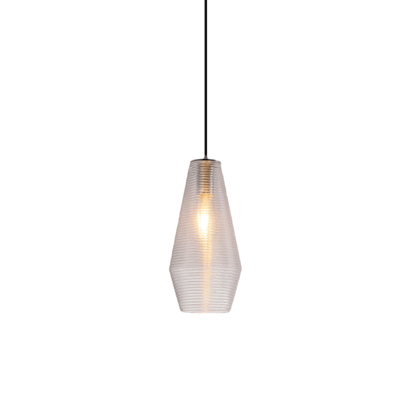 Ridged Glass Vase Ceiling Pendant Light Cloth Shop One Head Contemporary Hanging Lamp Clearhalo 'Ceiling Lights' 'Modern Pendants' 'Modern' 'Pendant Lights' 'Pendants' Lighting' 1871164