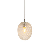 Dining Table Pineapple Shaped Pendant Light Hammered Glass 1 Head Modern Hanging Light Clearhalo 'Ceiling Lights' 'Glass shade' 'Glass' 'Modern Pendants' 'Modern' 'Pendant Lights' 'Pendants' Lighting' 1871194