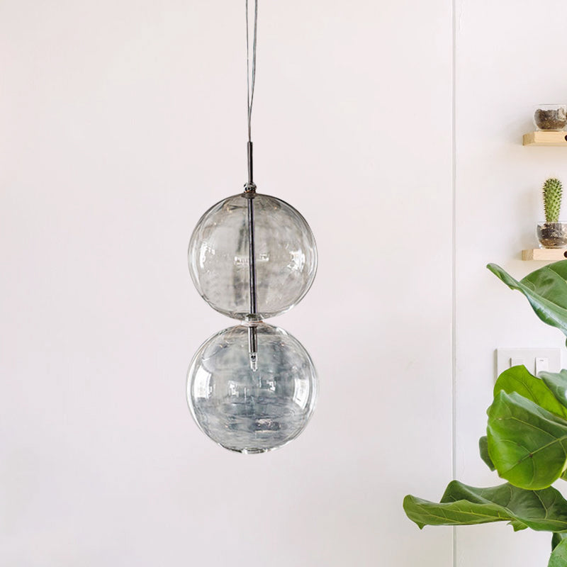 Simple Style Gourd Pendant Lighting Clear Glass One Light Ceiling Hanging Light for Office Hallway Clear Clearhalo 'Ceiling Lights' 'Glass shade' 'Glass' 'Modern Pendants' 'Modern' 'Pendant Lights' 'Pendants' Lighting' 1871201