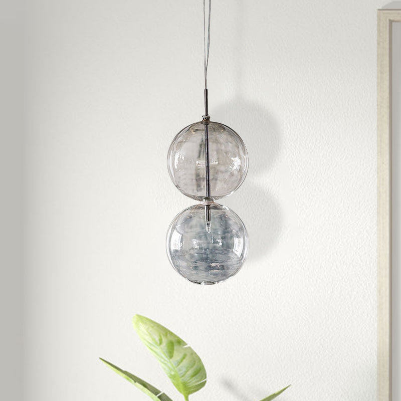 Simple Style Gourd Pendant Lighting Clear Glass One Light Ceiling Hanging Light for Office Hallway Clearhalo 'Ceiling Lights' 'Glass shade' 'Glass' 'Modern Pendants' 'Modern' 'Pendant Lights' 'Pendants' Lighting' 1871202