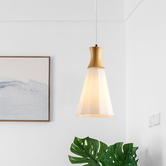 Milk Glass Coolie Hanging Light Nordic Style Suspension Light in White for Cloth Shop Restaurant White 5.5" Clearhalo 'Ceiling Lights' 'Modern Pendants' 'Modern' 'Pendant Lights' 'Pendants' Lighting' 1871219