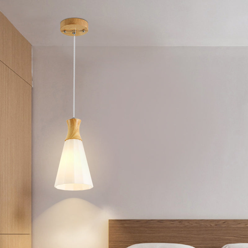 Milk Glass Coolie Hanging Light Nordic Style Suspension Light in White for Cloth Shop Restaurant Clearhalo 'Ceiling Lights' 'Modern Pendants' 'Modern' 'Pendant Lights' 'Pendants' Lighting' 1871220