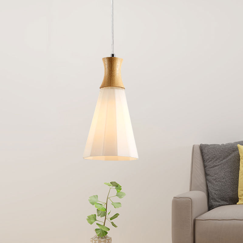 Milk Glass Coolie Hanging Light Nordic Style Suspension Light in White for Cloth Shop Restaurant Clearhalo 'Ceiling Lights' 'Modern Pendants' 'Modern' 'Pendant Lights' 'Pendants' Lighting' 1871221