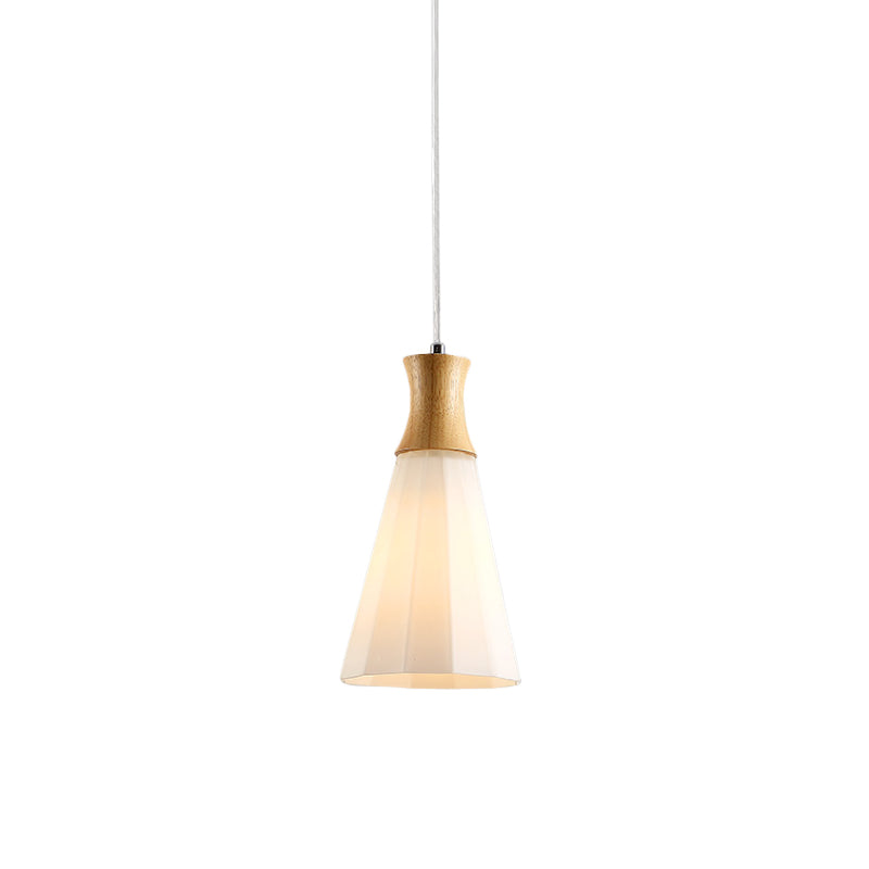 Milk Glass Coolie Hanging Light Nordic Style Suspension Light in White for Cloth Shop Restaurant Clearhalo 'Ceiling Lights' 'Modern Pendants' 'Modern' 'Pendant Lights' 'Pendants' Lighting' 1871222