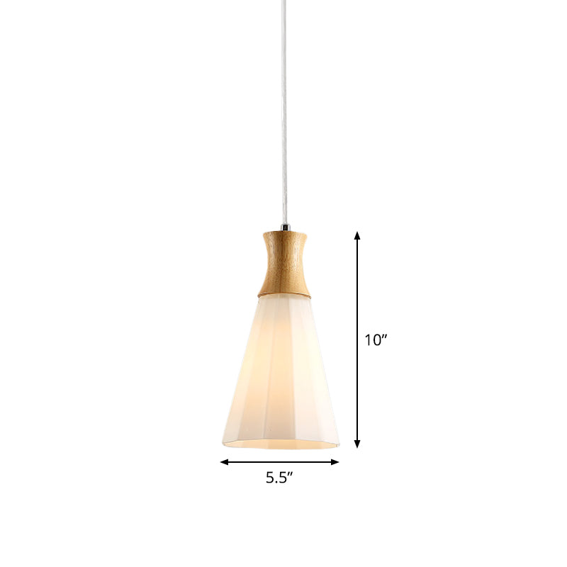 Milk Glass Coolie Hanging Light Nordic Style Suspension Light in White for Cloth Shop Restaurant Clearhalo 'Ceiling Lights' 'Modern Pendants' 'Modern' 'Pendant Lights' 'Pendants' Lighting' 1871223