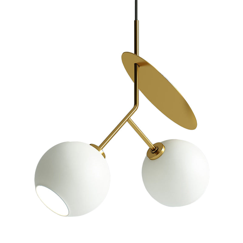 Modern Globe Pendant Lighting Open Glass Hanging Light with Metallic Circle for Restaurant Clearhalo 'Ceiling Lights' 'Chandeliers' 'Modern Chandeliers' 'Modern' Lighting' 1871509