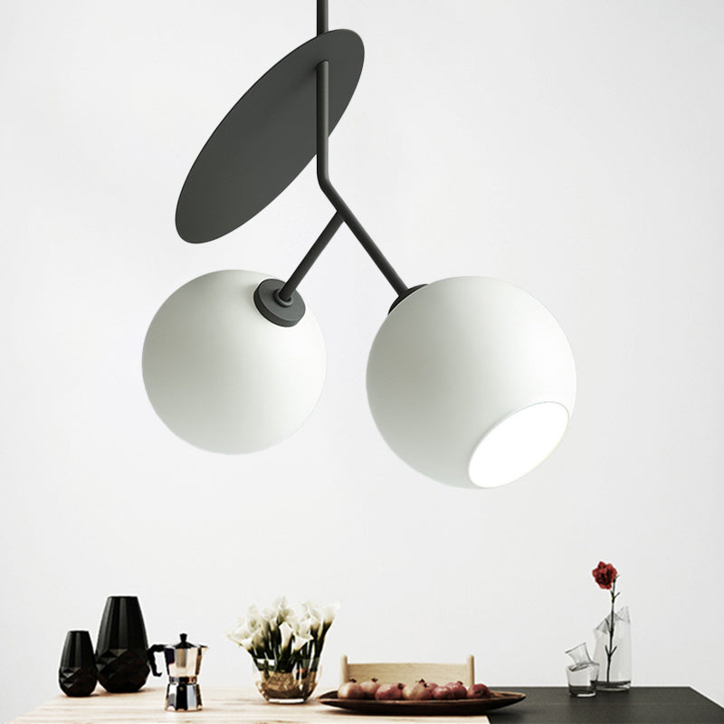 Modern Globe Pendant Lighting Open Glass Hanging Light with Metallic Circle for Restaurant Black 19.5" Clearhalo 'Ceiling Lights' 'Chandeliers' 'Modern Chandeliers' 'Modern' Lighting' 1871523