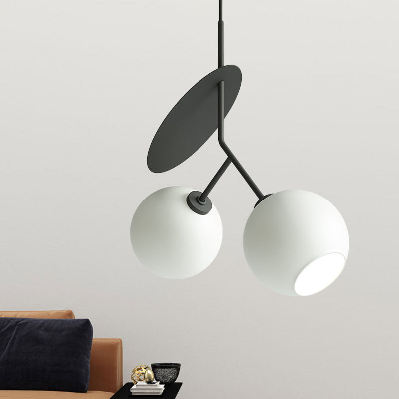 Modern Globe Pendant Lighting Open Glass Hanging Light with Metallic Circle for Restaurant Clearhalo 'Ceiling Lights' 'Chandeliers' 'Modern Chandeliers' 'Modern' Lighting' 1871524