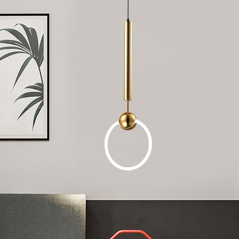 Flute & Ring Bedroom Pendant Light Metal 1 Head Macaron Style Hanging Light Clearhalo 'Ceiling Lights' 'Modern Pendants' 'Modern' 'Pendant Lights' 'Pendants' Lighting' 1871541