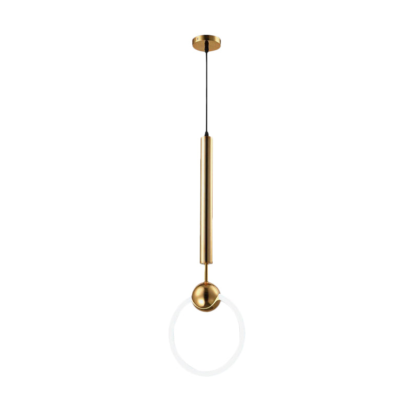 Flute & Ring Bedroom Pendant Light Metal 1 Head Macaron Style Hanging Light Clearhalo 'Ceiling Lights' 'Modern Pendants' 'Modern' 'Pendant Lights' 'Pendants' Lighting' 1871542