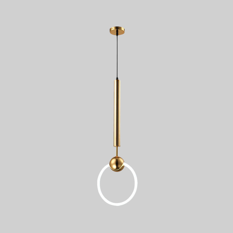 Flute & Ring Bedroom Pendant Light Metal 1 Head Macaron Style Hanging Light Clearhalo 'Ceiling Lights' 'Modern Pendants' 'Modern' 'Pendant Lights' 'Pendants' Lighting' 1871543