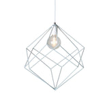 1 Head Cube Cage Pendant Light Macaron Iron Undertint Hanging Lamp for Dining Table Hallway Clearhalo 'Ceiling Lights' 'Modern Pendants' 'Modern' 'Pendant Lights' 'Pendants' Lighting' 1871573