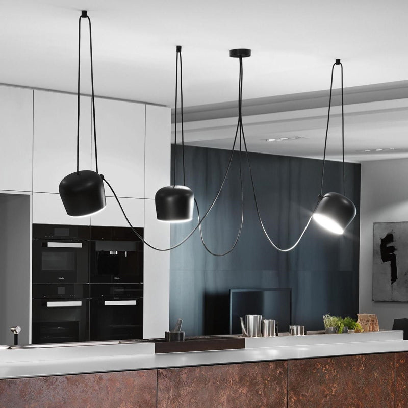 Cup Living Room Suspension Light Metal Modern Style Monochrome Pendant Light Clearhalo 'Ceiling Lights' 'Chandeliers' 'Modern Chandeliers' 'Modern' Lighting' 1871587