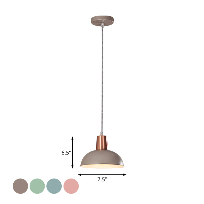 Metal Dome Shade Pendant Light One Light Macaron Loft Suspension Light for Kitchen Stair Clearhalo 'Ceiling Lights' 'Modern Pendants' 'Modern' 'Pendant Lights' 'Pendants' Lighting' 1871608