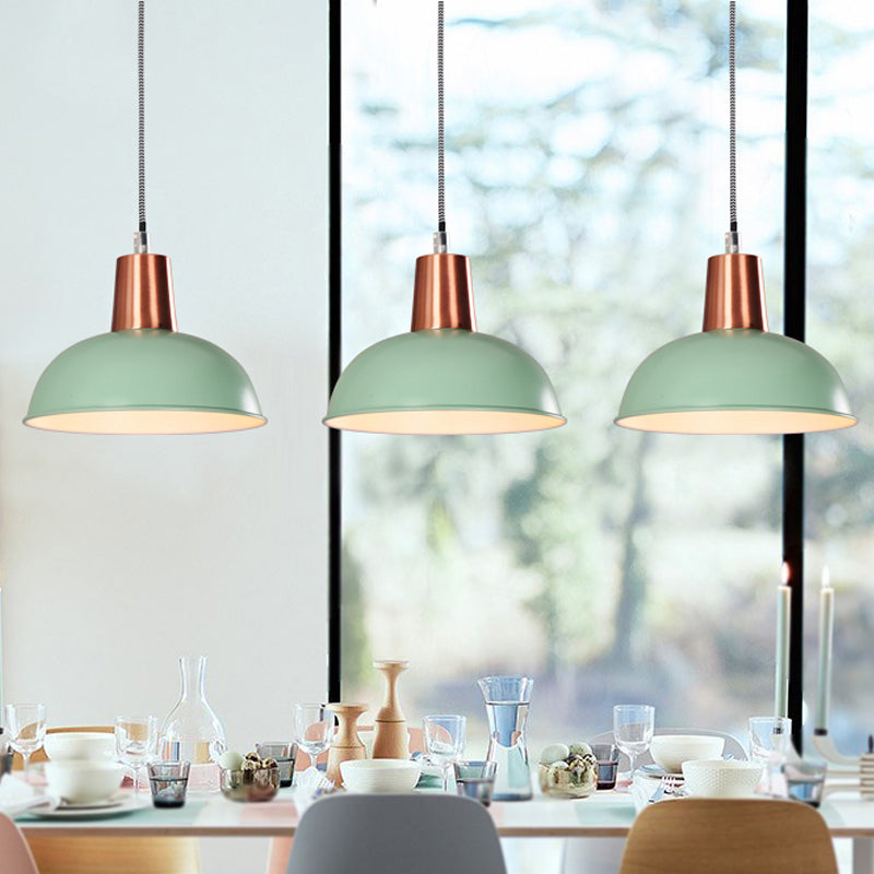 Metal Dome Shade Pendant Light One Light Macaron Loft Suspension Light for Kitchen Stair Clearhalo 'Ceiling Lights' 'Modern Pendants' 'Modern' 'Pendant Lights' 'Pendants' Lighting' 1871611