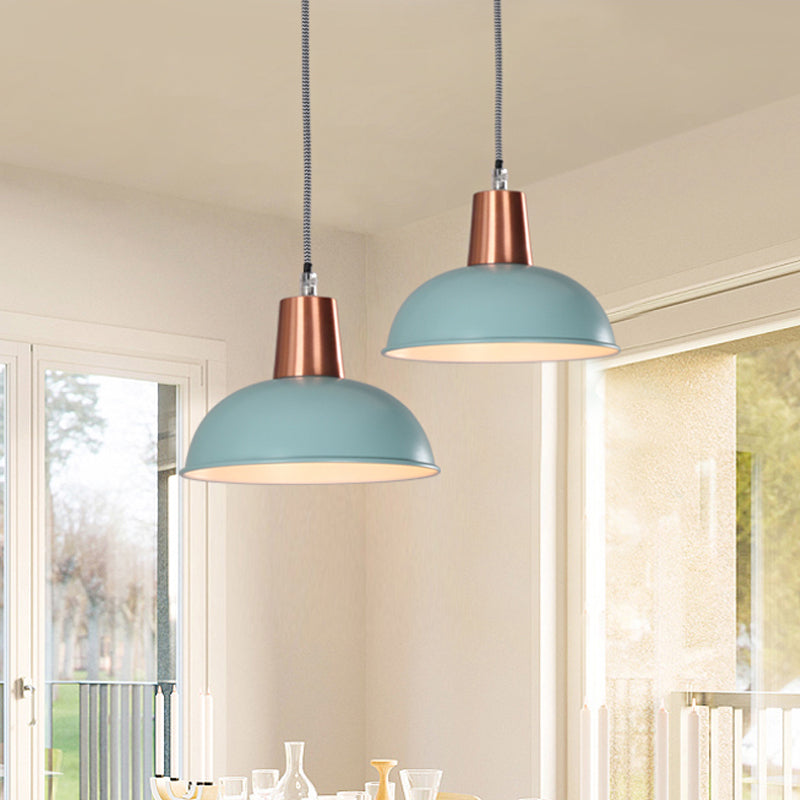 Metal Dome Shade Pendant Light One Light Macaron Loft Suspension Light for Kitchen Stair Clearhalo 'Ceiling Lights' 'Modern Pendants' 'Modern' 'Pendant Lights' 'Pendants' Lighting' 1871615