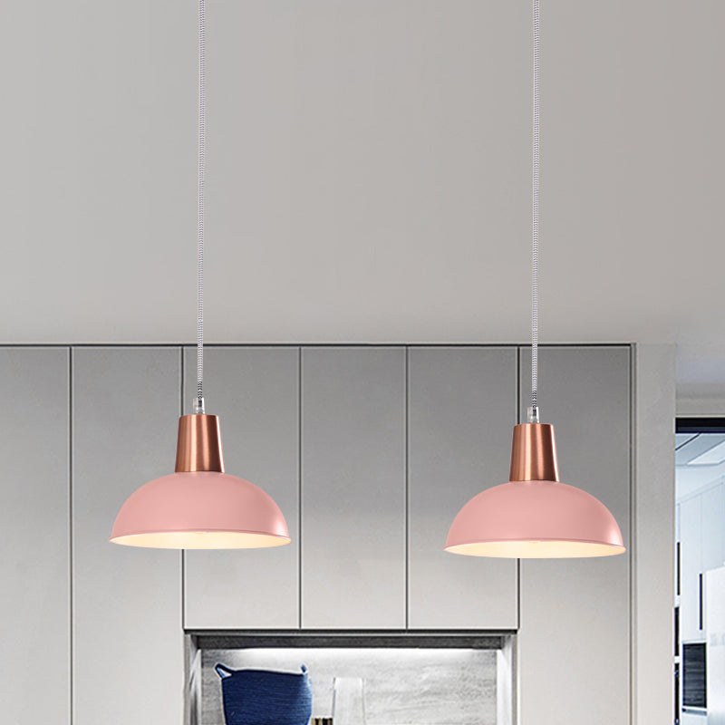 Metal Dome Shade Pendant Light One Light Macaron Loft Suspension Light for Kitchen Stair Clearhalo 'Ceiling Lights' 'Modern Pendants' 'Modern' 'Pendant Lights' 'Pendants' Lighting' 1871619