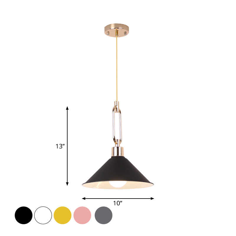 Macaron Pyramid Pendant Lamp Metal Single Light Candy Colored Suspension Light for Hotel Clearhalo 'Ceiling Lights' 'Modern Pendants' 'Modern' 'Pendant Lights' 'Pendants' Lighting' 1871626