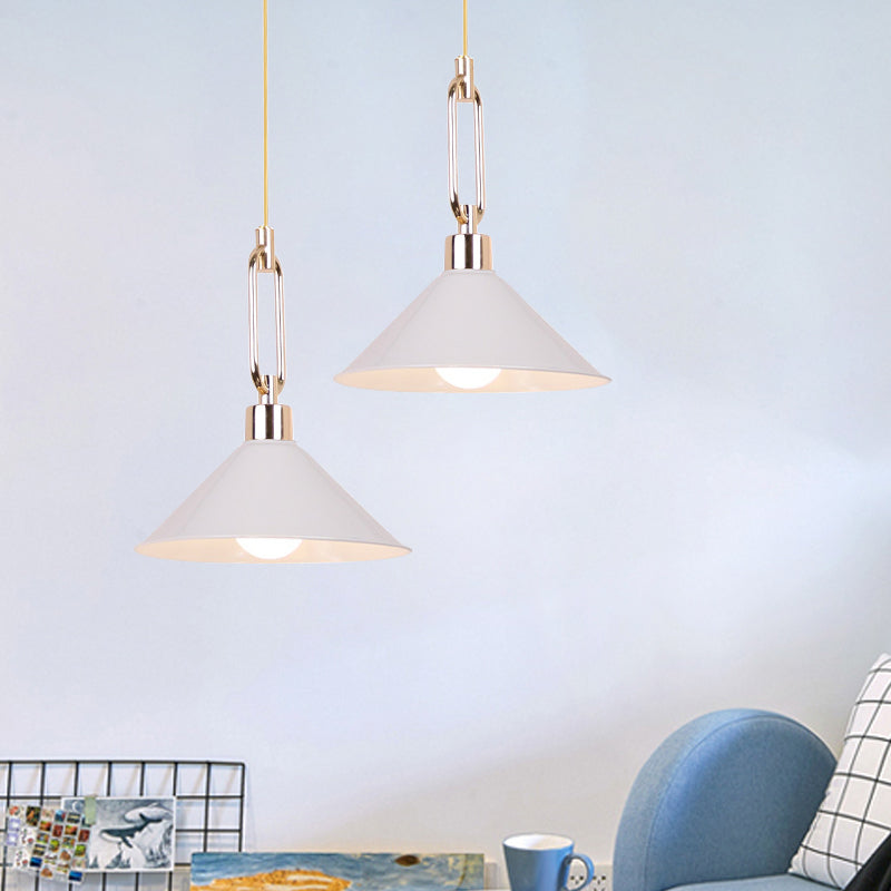 Macaron Pyramid Pendant Lamp Metal Single Light Candy Colored Suspension Light for Hotel Clearhalo 'Ceiling Lights' 'Modern Pendants' 'Modern' 'Pendant Lights' 'Pendants' Lighting' 1871628