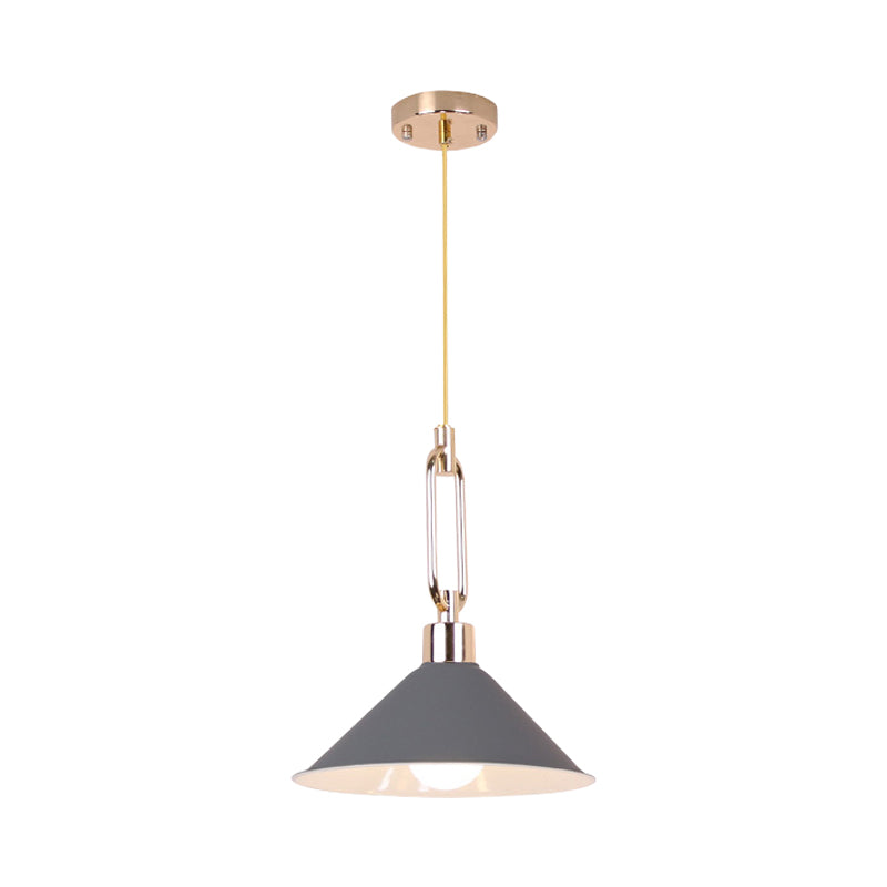 Macaron Pyramid Pendant Lamp Metal Single Light Candy Colored Suspension Light for Hotel Clearhalo 'Ceiling Lights' 'Modern Pendants' 'Modern' 'Pendant Lights' 'Pendants' Lighting' 1871641