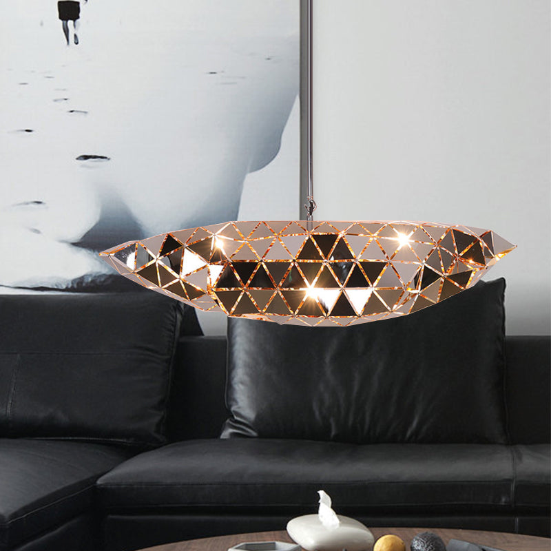 Metallic Irregular Polyhedron Pendant Light 1 Light Modern Hanging Lamp for Dining Table Clearhalo 'Ceiling Lights' 'Modern Pendants' 'Modern' 'Pendant Lights' 'Pendants' Lighting' 1871682