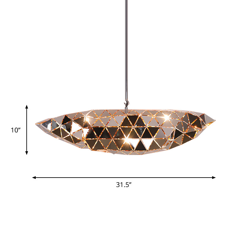 Metallic Irregular Polyhedron Pendant Light 1 Light Modern Hanging Lamp for Dining Table Clearhalo 'Ceiling Lights' 'Modern Pendants' 'Modern' 'Pendant Lights' 'Pendants' Lighting' 1871685