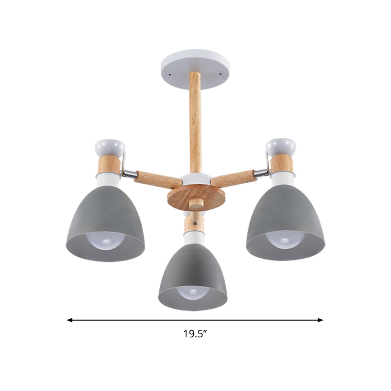 Domed Study Room Ceiling Mount Light Metal 3 Lights Macaron Ceiling Lamp Clearhalo 'Ceiling Lights' 'Chandeliers' Lighting' options 187190