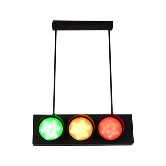 Six-light Metal Island Light Traffic Light Industrial Island Lamp in Black for Living Room Clearhalo 'Ceiling Lights' 'Island Lights' Lighting' 1872227