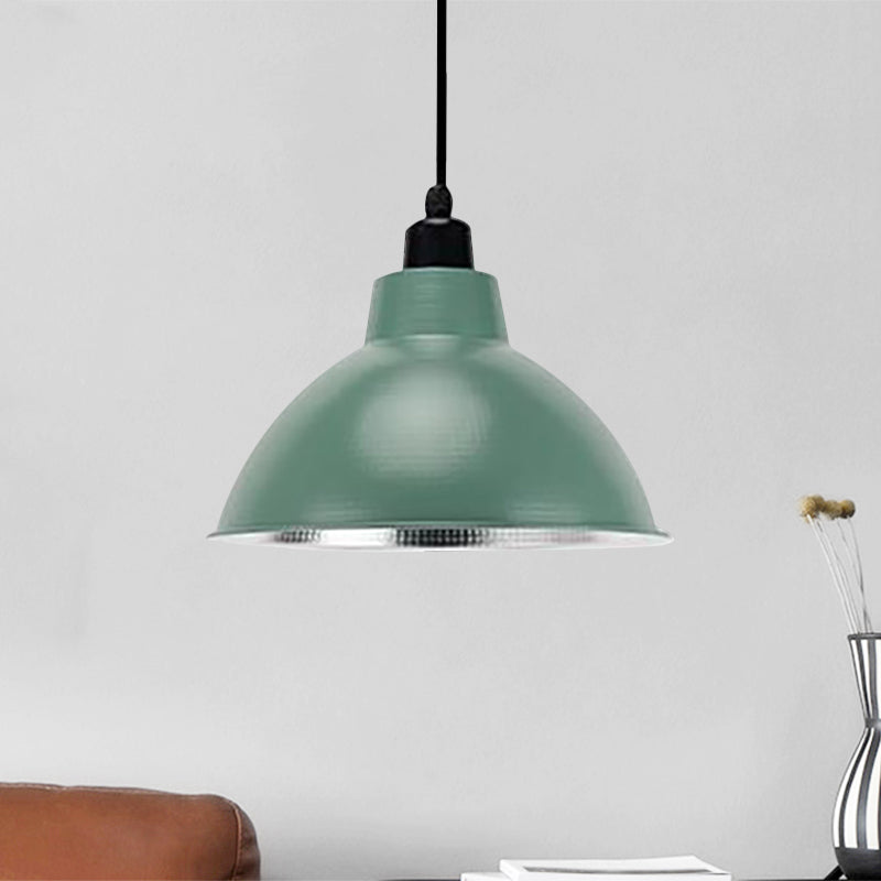 Black/Silver Domed Suspension Light Industrial Retro Metallic 1 Light Bar Ceiling Fixture, 12"/14"/16" Diameter Dark Green Clearhalo 'Art Deco Pendants' 'Black' 'Cast Iron' 'Ceiling Lights' 'Ceramic' 'Crystal' 'Industrial Pendants' 'Industrial' 'Metal' 'Middle Century Pendants' 'Pendant Lights' 'Pendants' 'Rustic Pendants' 'Tiffany' Lighting' 1872280