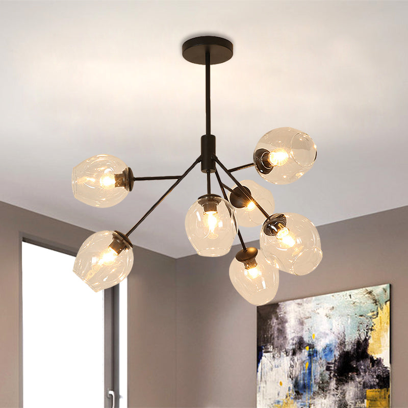 Clear Glass Branching Chandelier 7/9/13 Heads Modern Simple Ceiling Pendant Light in Gold Finish Clearhalo 'Ceiling Lights' 'Chandeliers' 'Modern Chandeliers' 'Modern' Lighting' 1872380