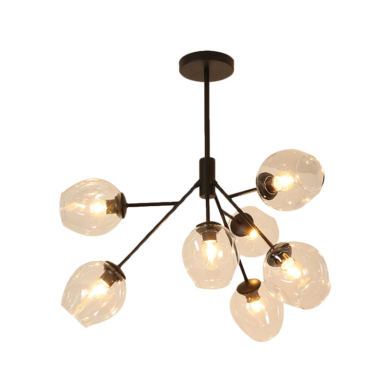 Clear Glass Branching Chandelier 7/9/13 Heads Modern Simple Ceiling Pendant Light in Gold Finish Clearhalo 'Ceiling Lights' 'Chandeliers' 'Modern Chandeliers' 'Modern' Lighting' 1872381