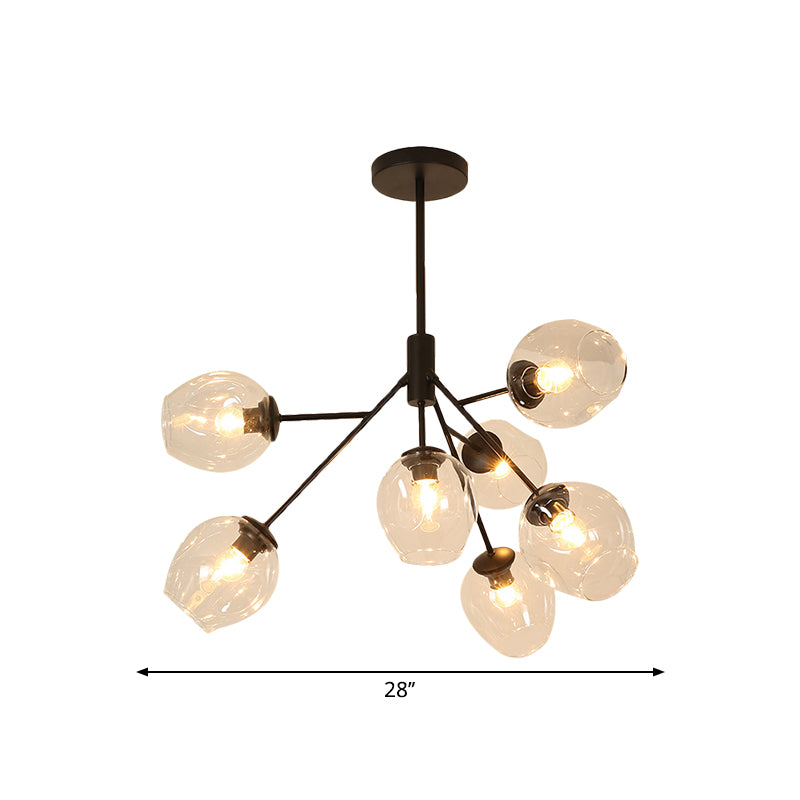 Clear Glass Branching Chandelier 7/9/13 Heads Modern Simple Ceiling Pendant Light in Gold Finish Clearhalo 'Ceiling Lights' 'Chandeliers' 'Modern Chandeliers' 'Modern' Lighting' 1872382