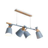 Nordic Green/Grey/White Island Light with Tapered Shade 4 Lights Metal Hanging Lamp for Kitchen Dining Room Clearhalo 'Ceiling Lights' 'Island Lights' Lighting' 1872496