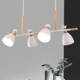 Metal Dome Shade Island Chandelier 4-Head Nordic Style Hanging Pendant Lamp in Green/Grey/White White Clearhalo 'Ceiling Lights' 'Island Lights' Lighting' 1872771