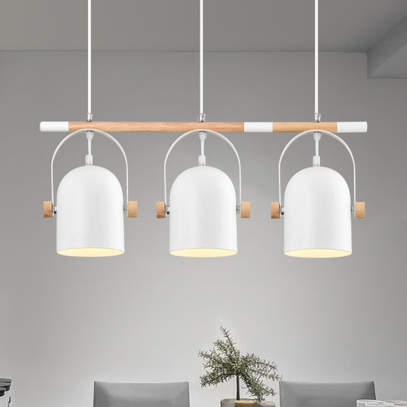 Adjustable Dome Shade Island Lighting Metal Triple Light Nordic Style Ceiling Pendant in White 3 White Clearhalo 'Ceiling Lights' 'Island Lights' Lighting' 1872794