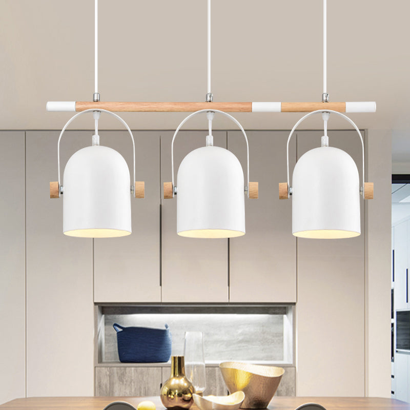 Adjustable Dome Shade Island Lighting Metal Triple Light Nordic Style Ceiling Pendant in White Clearhalo 'Ceiling Lights' 'Island Lights' Lighting' 1872795