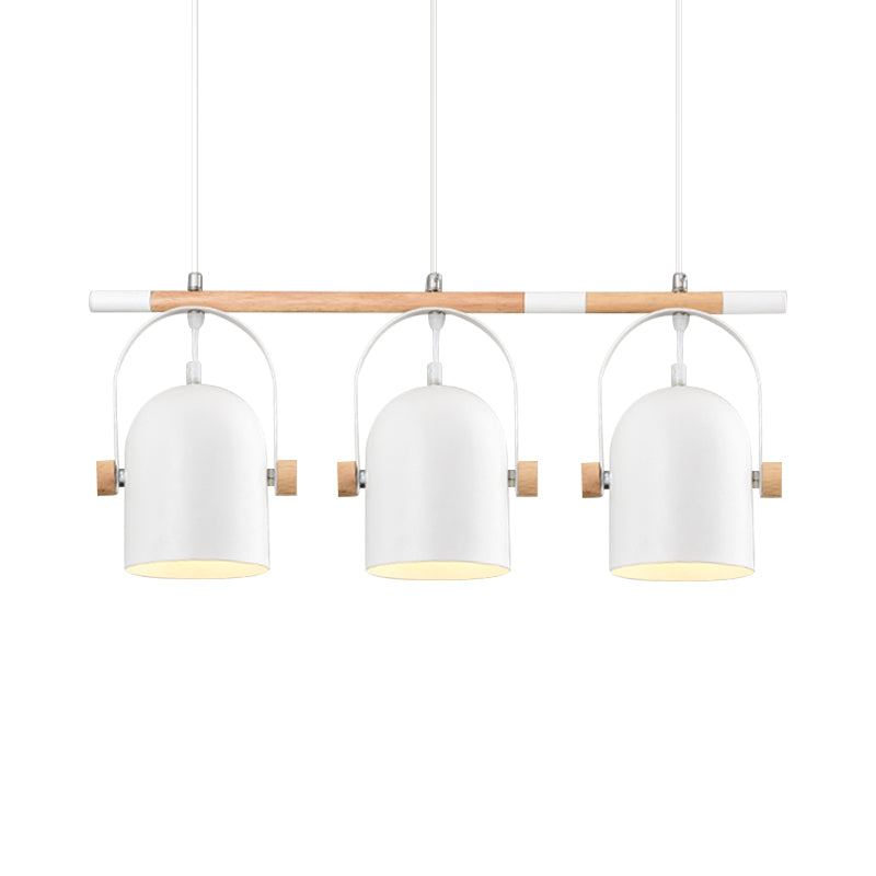 Adjustable Dome Shade Island Lighting Metal Triple Light Nordic Style Ceiling Pendant in White Clearhalo 'Ceiling Lights' 'Island Lights' Lighting' 1872797