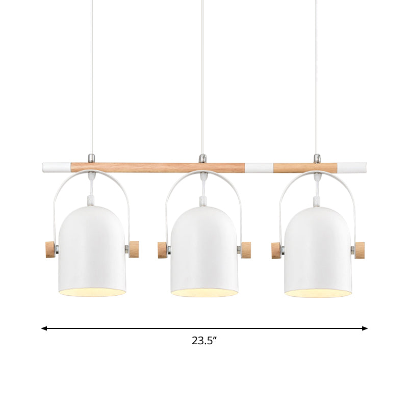 Adjustable Dome Shade Island Lighting Metal Triple Light Nordic Style Ceiling Pendant in White Clearhalo 'Ceiling Lights' 'Island Lights' Lighting' 1872798