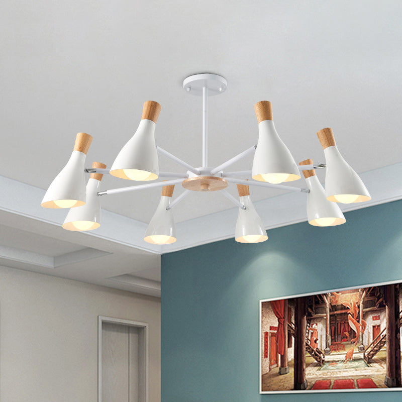 Undertint Bottle Suspension Light 8 Bulbs Macron Modern Metal Chandelier for Hotel White Clearhalo 'Ceiling Lights' 'Chandeliers' Lighting' options 187290_0040b85f-649d-4241-a0d7-6db3692fedc1